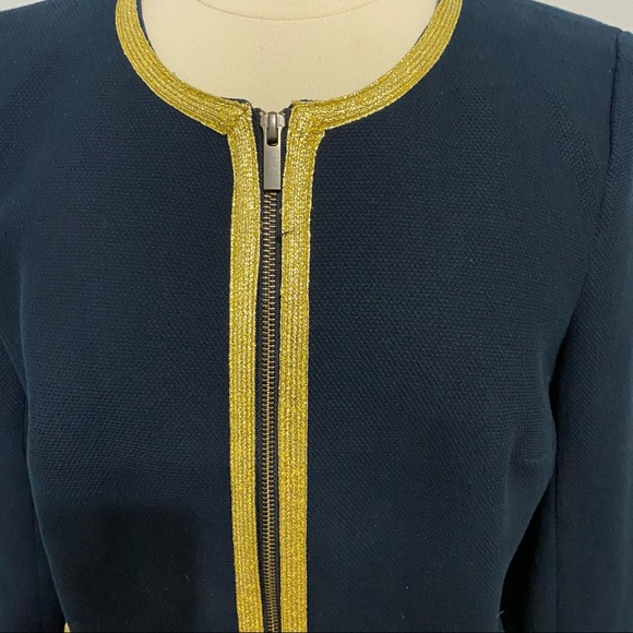 Banana Republic Blazer with Gold Trim Size 12 Blue - Picture 9 of 10